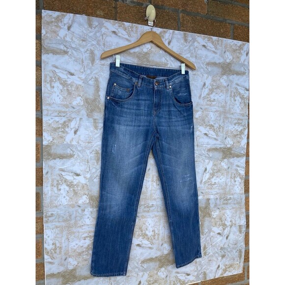 Brunello Cucinelli Low‑Slung Relaxed Jeans – Size 4, Medium Wash, Made in Italy - Picture 2 of 12